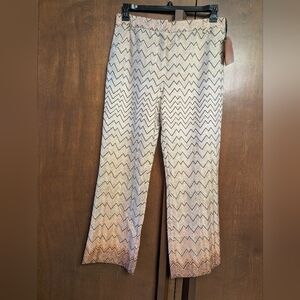 Missoni Chevron Patterned Gold and Black Ankle Pants